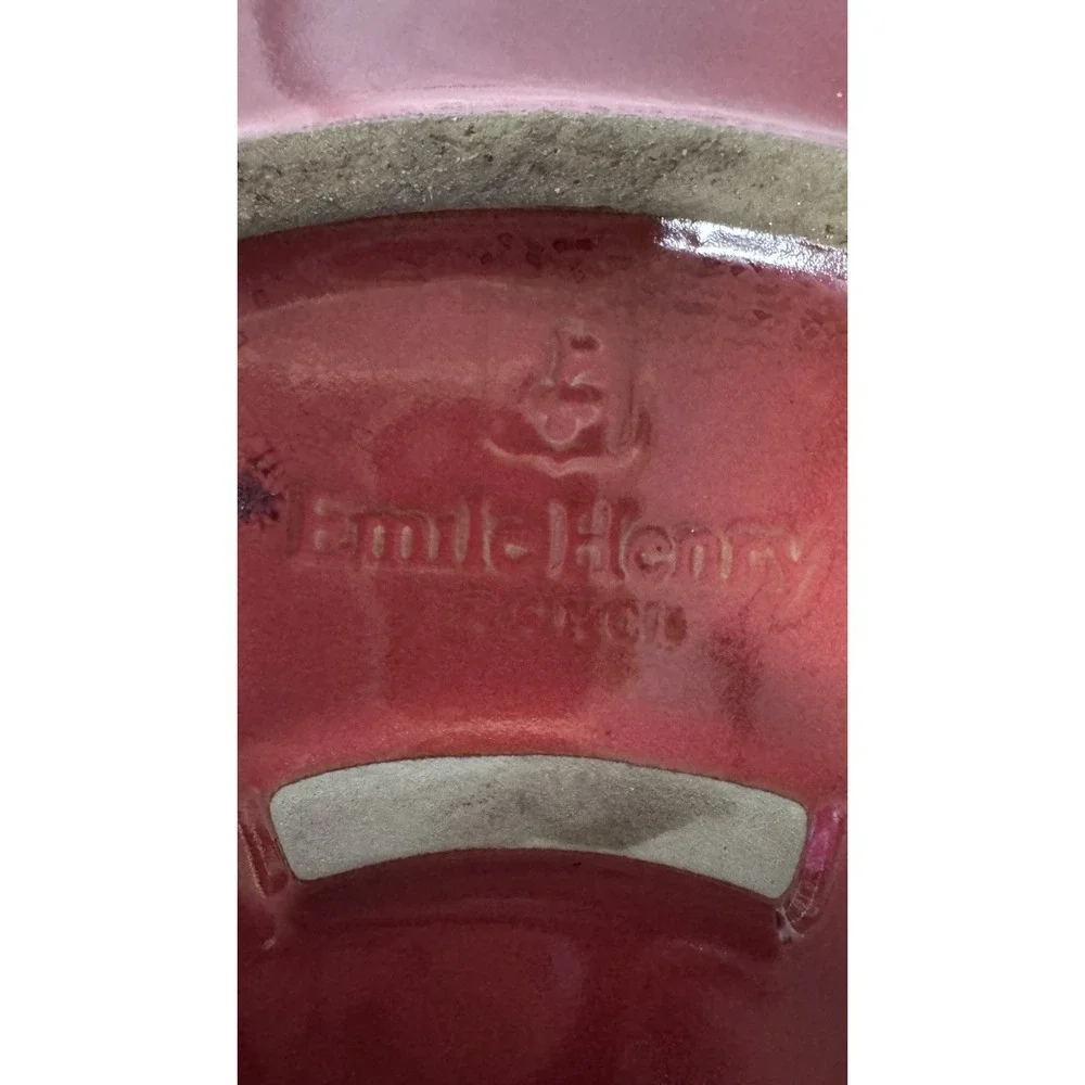 Emile Henry Flame Red Ceramic Tart Tarte Tatin 2 Piece Set Cook/Serve Bake Dish
